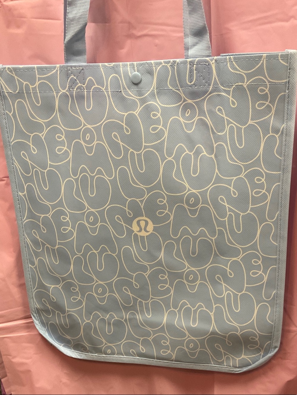 Large lululemon athletica Light Blue Tote with Cream Abstract Pattern